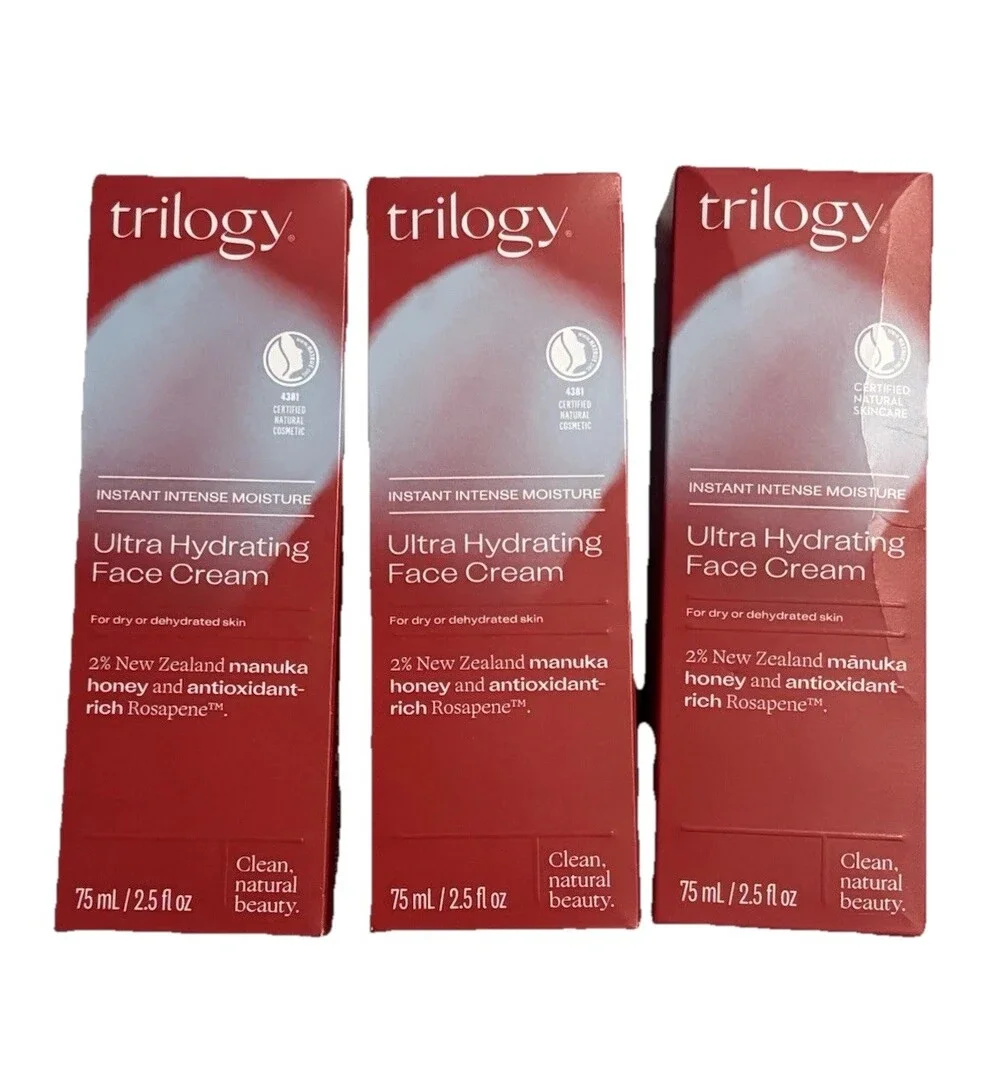 TRILOGY INSTANT INTENSE MOISTURE  ULTRA HYDRATING FACE CREAM 2.5 Fl oz Lot Of 3